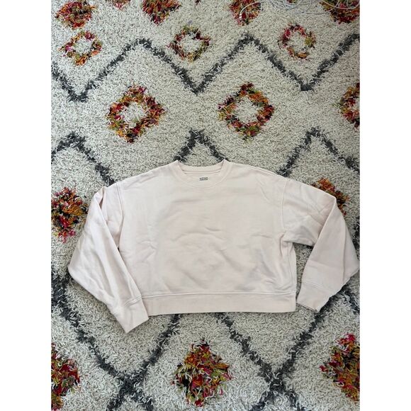 Girlfriend Collective 50/50 Cropped Sweatshirt in Offwhite- Size small - Picture 1 of 3